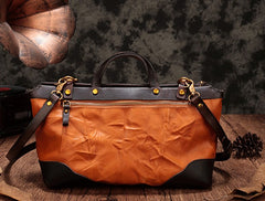 Vintage Brown Leather Handbag Tote Messenger Bag Shoulder Tote Purse For Women