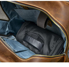 large backpack for men​ Vintage Brown Large Leather Backpack Men 16