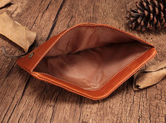 Vintage Brown Leather Womens Bifold Small Wallet Vertical Wallet for Women