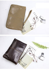 Vintage Business Leather Mens Black Long Wallet Phone Bag Purse Coffee Clutch For Men