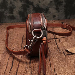Vintage Leather Brown Womens Clutch Side Purse Small Cube Shoulder Bag Leather Purse Crossbody Bags