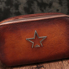 Vintage Leather Tan Womens Clutch Side Purse Small Cube Shoulder Bag Leather Purse Crossbody Bags