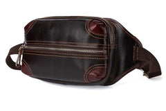 Vintage Coffee Brown LEATHER MENS FANNY PACK FOR MEN BUMBAG Vintage WAIST BAGS