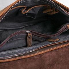 Vintage Coffee Leather Mens Briefcase Work Bag Laptop Bag Business Bag for Men