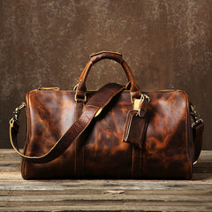 Vintage Cool Leather Mens Weekender Bag Overnight Bag Duffle Bag
