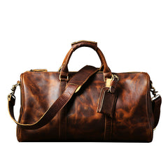 Vintage Cool Leather Mens Weekender Bag Overnight Bag Duffle Bag