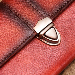 Red Vintage Folded Womens Leather Long Wallet Green Clutch Bags Purses for Ladies