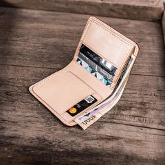 Vintage Handmade Leather Mens Small Wallet Bifold billfold Wallet for Men