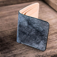 Vintage Handmade Leather Mens Small Wallet Bifold billfold Wallet for Men