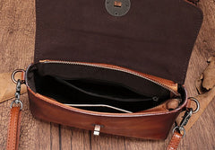 Vintage Handmade Leather Red Womens Handbag Shoulder Bag Red Purse For Women