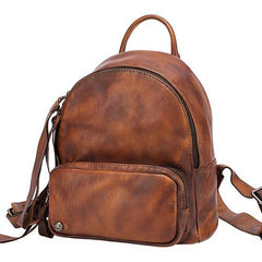best leather backpack purse​ Brown Small Leather Backpack for Women Brown Leather Backpack Leather Rucksack Backpack