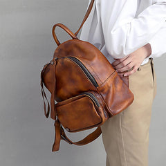 leather backpack woman Brown Small Leather Backpack for Women Brown Leather Backpack Leather Rucksack Backpack
