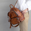 leather backpack woman Brown Small Leather Backpack for Women Brown Leather Backpack Leather Rucksack Backpack