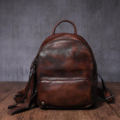 brown leather backpack ladies Dark Brown Small Leather Backpack for Women Brown Leather Backpack Leather Rucksack Backpack