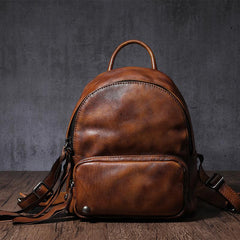 brown leather backpack womens​ Brown Small Leather Backpack for Women Brown Leather Backpack Leather Rucksack Backpack