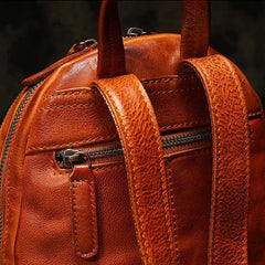 Brown Leather Rucksack Womens Leather Small Backpack Ladies Backpack Purse