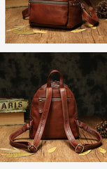 Brown Leather Rucksack Womens Leather Small Backpack Ladies Backpack Purse
