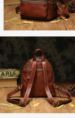 Small Brown Leather Rucksack Womens Leather Backpack Ladies Backpack Purse