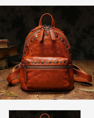 Brown Leather Rucksack Womens Leather Small Backpack Ladies Backpack Purse