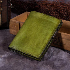 Grey Vintage Womens Leather Bifold Slim Brown Small Wallet BLue billfold Wallet Purse for Ladies