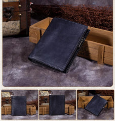 Red Vintage Womens Leather Bifold Slim Brown Small Wallet BLue billfold Wallet Purse for Ladies