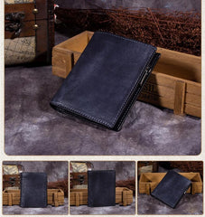 Brown Vintage Small Leather billfold Bifold Wallet Purple Cute Women Green Card Wallet For Ladies