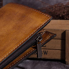 Red Vintage Womens Leather Bifold Slim Brown Small Wallet BLue billfold Wallet Purse for Ladies