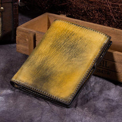 Vintage Womens Blue Small Leather Wallet Bifold billfold Wallet Womens Purse for Ladies