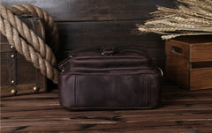 Vintage Leather Small Handbag Messenger Bag Shoulder Bag For Men
