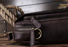 Vintage Leather Small Handbag Messenger Bag Shoulder Bag For Men