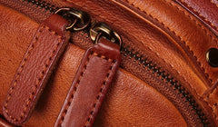 Vintage Leather Brown Womens Backpack Travel Backpack Red School Backpack for Women