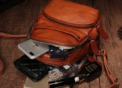 Vintage Leather Brown Womens Backpack Travel Backpack Red School Backpack for Women