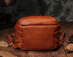 Vintage Leather Brown Womens Backpack Travel Backpack Red School Backpack for Women
