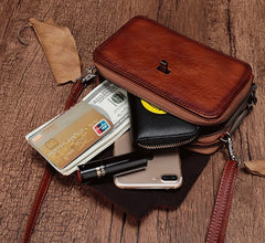 Vintage Leather Brown Womens Small Shoulder Purse Red Shoulder Bag Green Crossbody Purse For Women