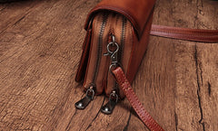 Vintage Leather Brown Womens Small Shoulder Purse Red Shoulder Bag Green Crossbody Purse For Women