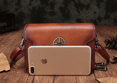 Vintage Leather Brown Womens Small Shoulder Purse Red Shoulder Bag Green Crossbody Purse For Women