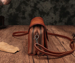 Vintage Leather Brown Womens Small Shoulder Purse Red Shoulder Bag Green Crossbody Purse For Women