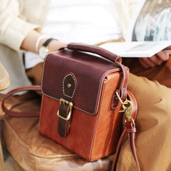 Vintage Leather Bucket Bag Green Box Bags Purses - Annie Jewel