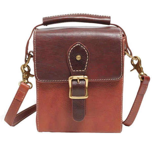 Vintage Womens Green Leather Satchel Small Handbag Bucket Shoulder Bag Brown Box CM536501081