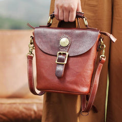Vintage Leather Bucket Bag Handbags Purses - Annie Jewel