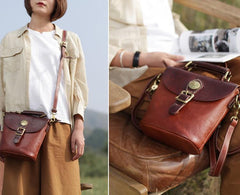Vintage Leather Bucket Bag Handbags Purses - Annie Jewel