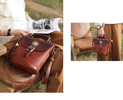 Vintage Leather Bucket Bag Handbags Purses - Annie Jewel