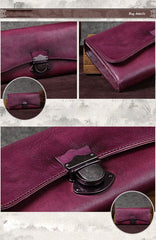 Brown Vintage Womens Leather Long Clutch Red Long Wallet Green Phone Purses for Ladies