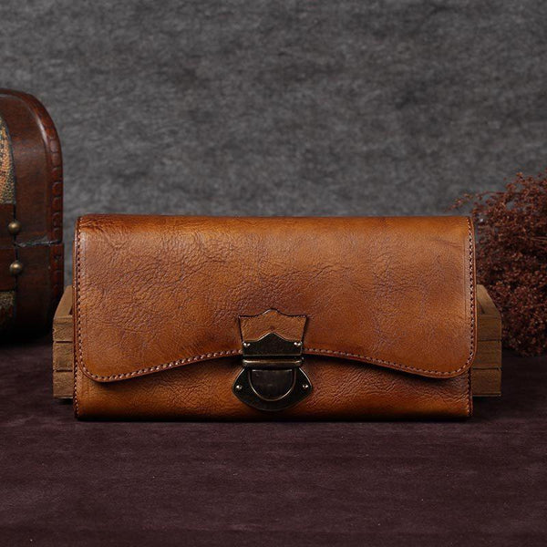 Purple Vintage Womens Leather Long Clutch Brown Long Wallet Green Phone Purses f SM8198641