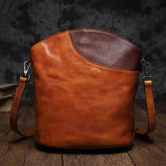 Brown Leather Womens Shoulder Bucket Bag Cross Body Black Bucket Purse Barrel Bag for ladies