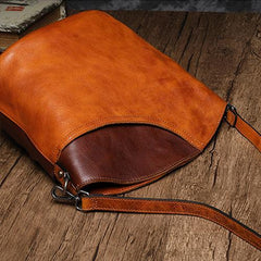 Brown Leather Womens Shoulder Bucket Bag Cross Body Black Bucket Purse Barrel Bag for ladies