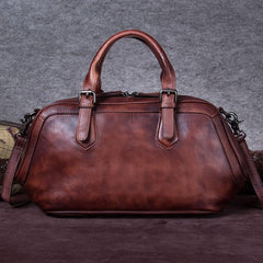 Tan Vintage Womens Leather Doctor Bags Doctor Handbag Doctor's Shoulder Bag Purse for Ladies