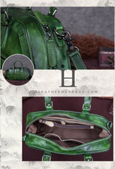 Tan Vintage Womens Leather Doctor Bags Doctor Handbag Doctor's Shoulder Bag Purse for Ladies