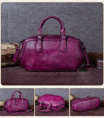 Tan Vintage Womens Leather Doctor Bags Doctor Handbag Doctor's Shoulder Bag Purse for Ladies