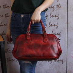 Tan Vintage Womens Leather Doctor Bags Doctor Handbag Doctor's Shoulder Bag Purse for Ladies